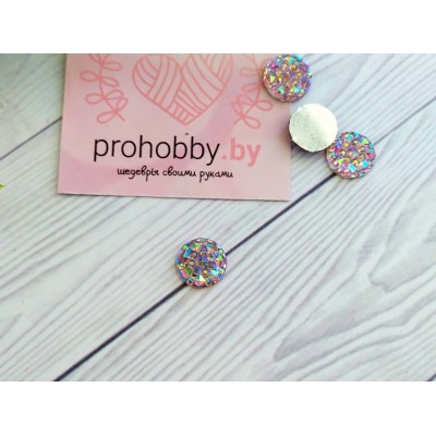 Стразы круглые 10 мм, цвет хамелеон 